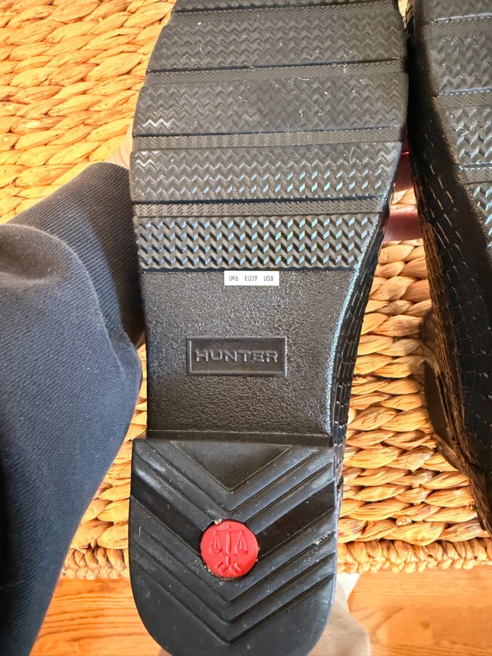 Hunter Black Textured Rain Boots